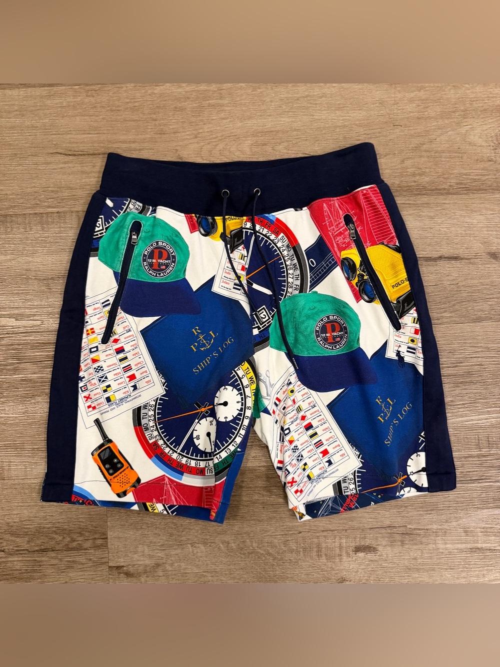 Polo Ralph Lauren 12M Oceans Challenge Yacht Nautical Racing Double Knit Shorts